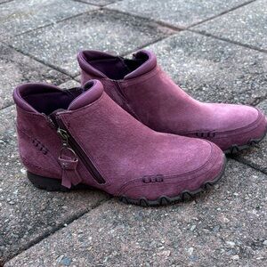Purple Suede Ankle Boots
